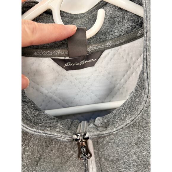 Eddie Bauer Men's Quilted Polyester Two Tone 1/4 Zip Sweater Black/Gray Size XL - Picture 6 of 10